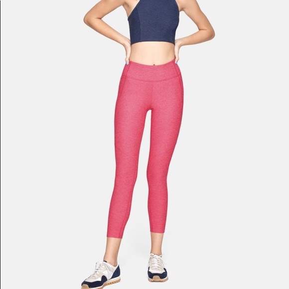 OUTDOOR VOICES Pink Flamingo Stripe 3/4 Leggings - Picture 10 of 10